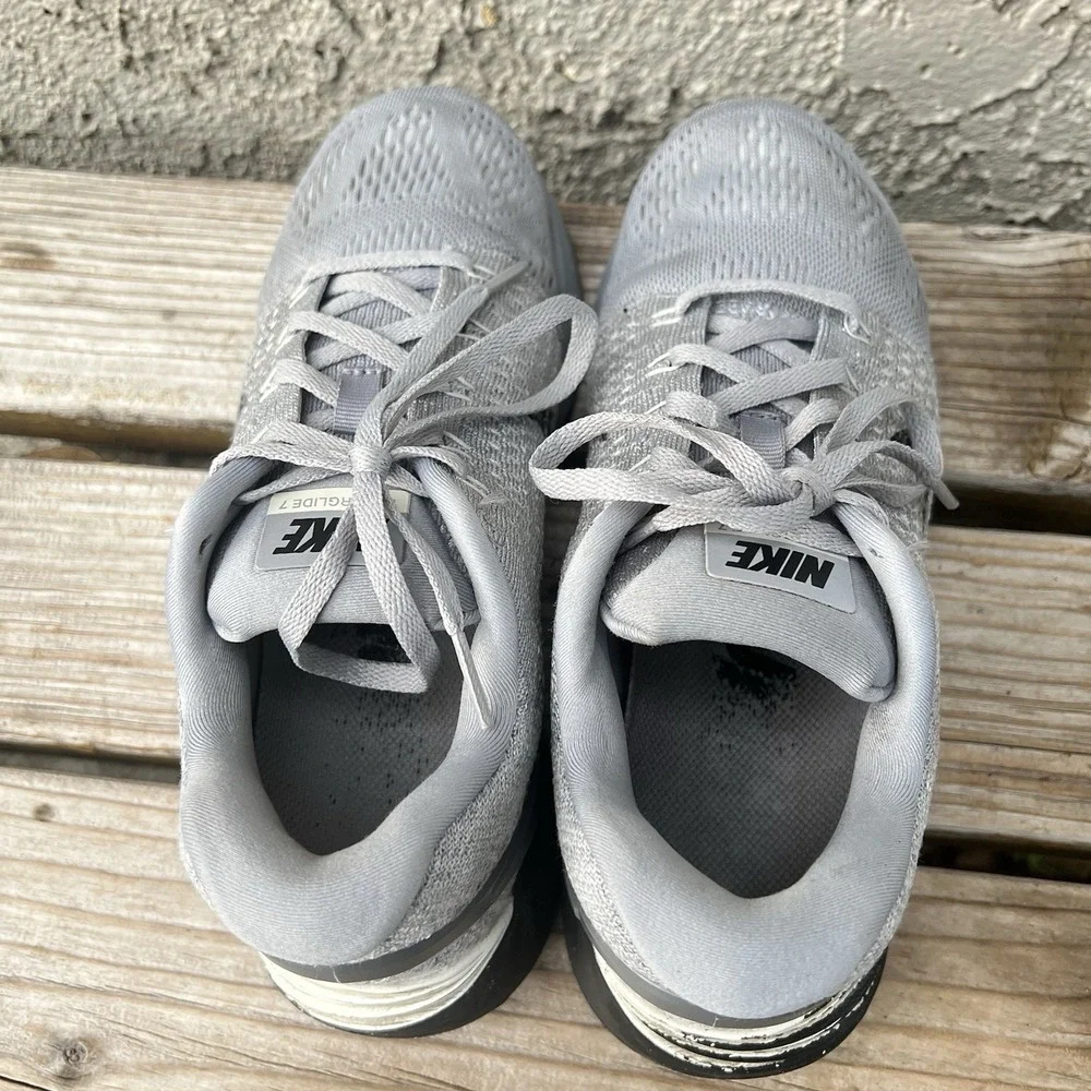 Nike Shoes Women Size 7 Lunarglide 7 Athletic Gray White Black 747356-002